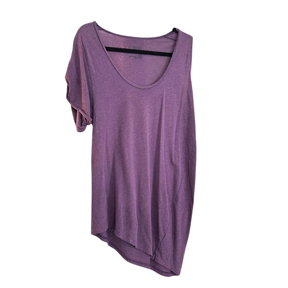 Vintage I’OCAN Purple Asymmetrical Tee Korean Minimalist